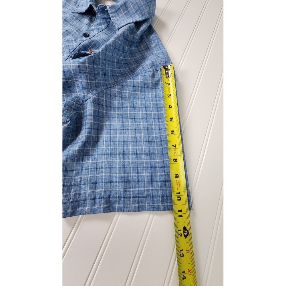 Orvis Mens Plaid Button Down Shirt Mens XL Blue Short Sleeve Breathable Gorpcore - Picture 6 of 9